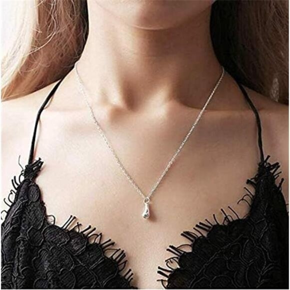 Syhonic 925 Silver Jewelry Set for Women, Teardrop Necklace + Earring + Ring + - Picture 3 of 6